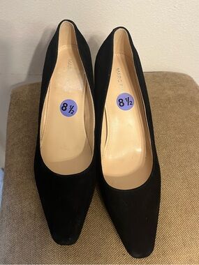 Marc Fisher Black Suede Pointed Pumps